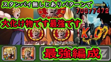 【ドッカンバトル】パワーをくれ悟空最強編成に親子かめはめ波悟飯絶対スタメン！現環境最強火力バケモンやばすぎる！超HERO編成＆サバ編編成にも匹敵するのか？スタンバイ無しパターンとありパターンで使います