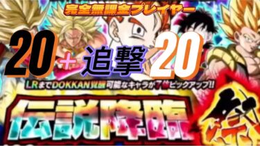 【ドッカンバトル】夏の大型CPガシャ後半戦　伝説降臨　龍石を集めて　２０連 + 追撃２０連 合計４０連　今回のCP一体も来こずっ！！！！！！【Dragon Bal l Z Dokkan Battle】