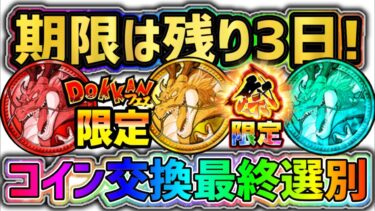 【ドッカンバトル】期限は残り3日！コイン交換おすすめキャラ最終選別！【DragonBallZDokkanBattle】