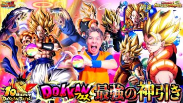 【ドッカンバトル】最強の神引き炸裂!? 10周年後半の新LR超ゴジータ狙ってドッカンフェスぶん回したらフュージョンLR確定演出が止まらない放送事故起きたwww【10周年第2弾】