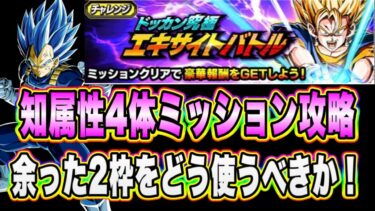 【ドッカンバトル】相手は体属性で相性激不利！自由枠を上手く使う！ドッカン究極エキサイトバトル「知属性4体以上」ミッションを攻略＆解説！【Dragon Ball Z Dokkan Battle】