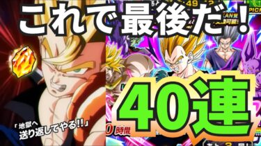 【ドッカンバトル】感動のフィナーレ！？最強新キャラ超サイヤ人ゴジータ(ベジータ+孫悟空)狙って魂の40連！果たして当たるのか？いや当てるんだよ！！【Dokkan Battle 】