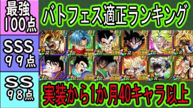 【ドッカンバトル】バトフェス実装から1カ月最新適正最強ランキング！20勝以上やってみて40キャラ以上試してみて！