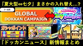 【ドッカンバトル】『夏大型CP⇔七夕CP』まさかの入れ替え…？セルランバトル終結やガシャポイント導入、『ドッカンバトルニュース』情報まとめ