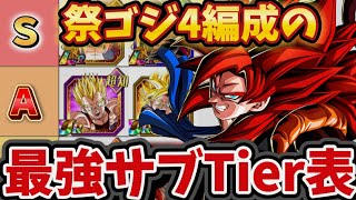 【ドッカンバトル】Tier表で見る祭ゴジータ4編成の最強サブキャラクター