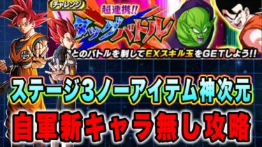 【ドッカンバトル】新キャラ無し神次元で速攻攻略！「超連携タッグバトルVSステージ3ベジータトランクス」の神次元ミッション攻略！【Dragon Ball Z Dokkan Battle】